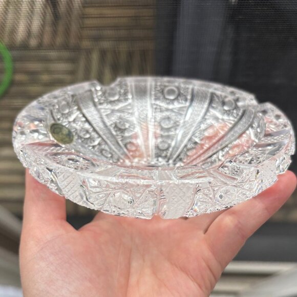 Vintage Bohemia Czechoslovakia Hand Cut Crystal Decorative Bowl - Picture 6 of 8